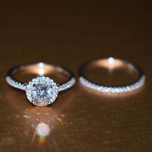 Wedding Ring Set Sterling Silver Ring - Picture 3 of 6